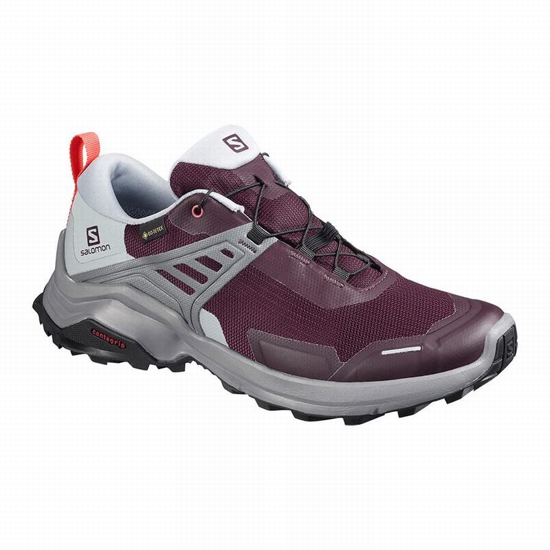 Salomon Singapore Womens Hiking Shoes - X RAISE GORE-TEX Burgundy | 85723-QFXW